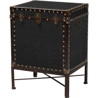 Laura Canvas Lift Top Trunk End Table In Black