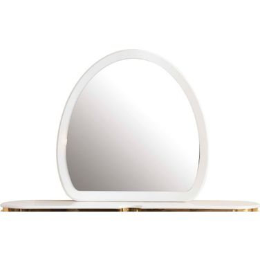 Laura Oval Shaped Mirror Made With Wood In White Frame