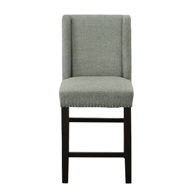 Laurant Upholstered 24 Inch Counter Stool - Set of 2 In Espresso and Charcoal Upholstery