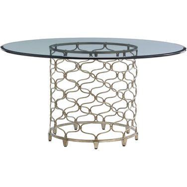 Laurel Canyon Bollinger Round Dining Table with 60 Inch Glass Top In Carrillo