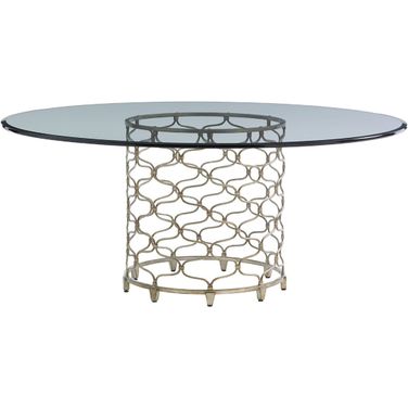 Laurel Canyon Bollinger Round Dining Table with 72 Inch Glass Top In Carrillo