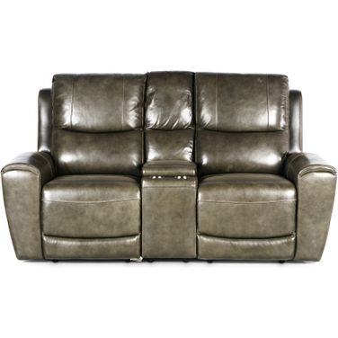 Laurel Power Reclining Console Loveseat In Grey