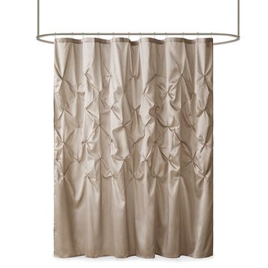Laurel Tufted Semi-Sheer Shower Curtain In Taupe