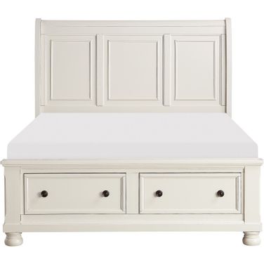 Laurelin White King Sleigh Storage Bed