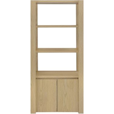 Laurelton 3-Shelf Media Tower Tall Pier Cabinet In Light Oak