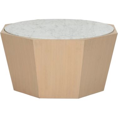 Laurence Coffee Table Inverted In White and Cream
