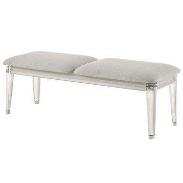 Laveda Bench In Light Gray and Pearl White