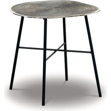 Laverford Black And Chrome Round End Table