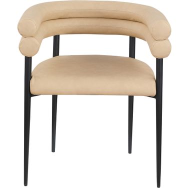 Lavina Vegan Leather Dining Chair Set of 2 In Black and Tan