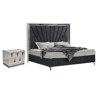 Lavita Panel Bedroom Set In River Sand Gray
