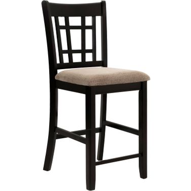 Lavon Lattice Back Counter Stools Tan and Espresso Set of 2