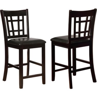 Lavon Upholstered Counter Height Stools Black and Espresso Set of 2