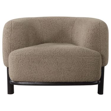 Lawler Upholstered Barrel Back Accent Chair In Mushroom