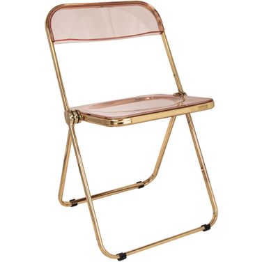 Lawrence Acrylic Folding Chair In Rose Pink