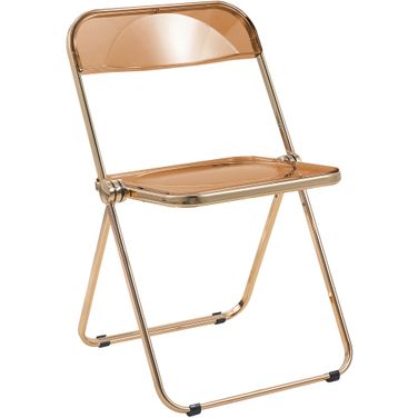 Lawrence Acrylic Folding Chair In Tangerine