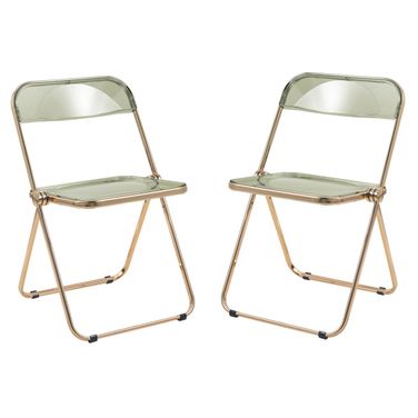 Lawrence Acrylic Folding Chair Set of 2 In Amber
