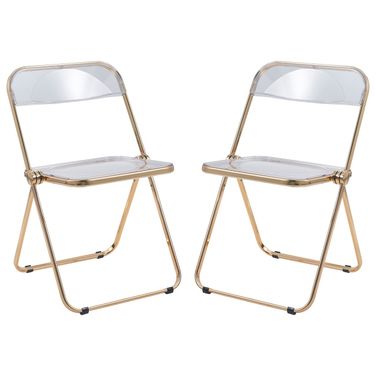 Lawrence Acrylic Folding Chair Set of 2 In Clear