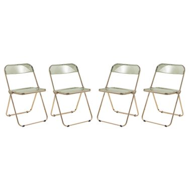 Lawrence Acrylic Folding Chair Set of 4 In Amber