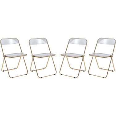 Lawrence Acrylic Folding Chair Set of 4 In Clear
