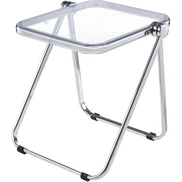 Lawrence Rectangular Folding Side Table In Clear