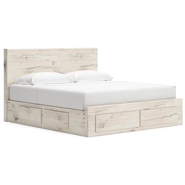 Lawroy King Panel Storage Bed In Light Natural
