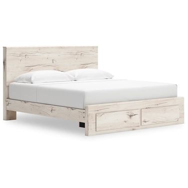 Lawroy King Panel Storage Bed In Light Natural