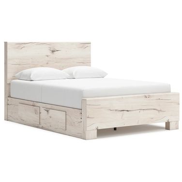 Lawroy Queen Panel Bed with Storage In Light Natural