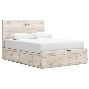 Lawroy Queen Panel Storage Bed In Light Natural