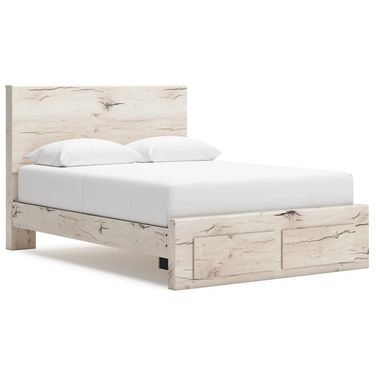 Lawroy Queen Panel Storage Bed In Light Natural