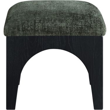 Lawson Chenille Fabric Upholstered Ottoman In Green and Black