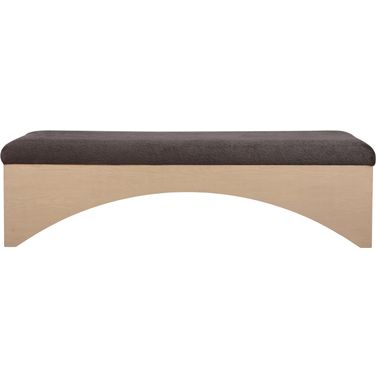 Lawson Velour Fur Fabric Bench In Brown and Natural
