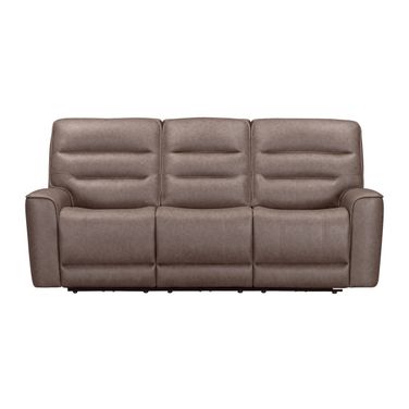 Lawson Zero Gravity Triple Power Reclining Sofa with Drop Down Table and Headrest In Sydney Brunette
