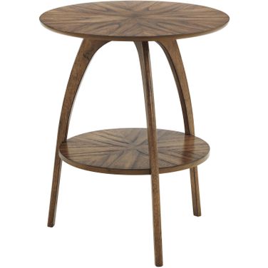 Lax 20 Inch Round End Table with Storage In Warm Nutmeg