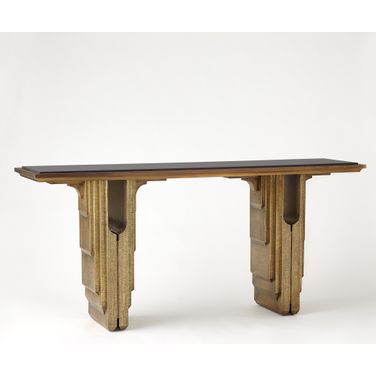 Layered Deco Console In Brass
