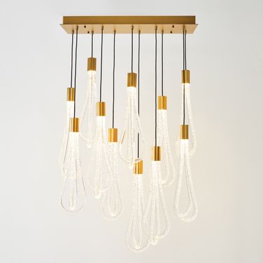 Layered Raindrop Chandelier In Clear