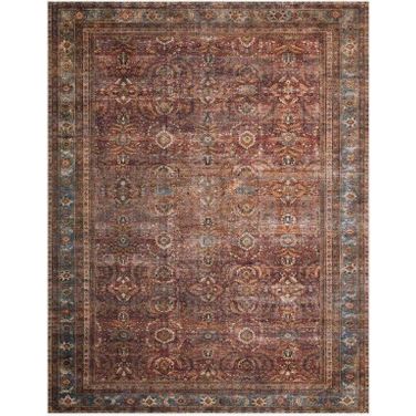 Layla Brick/Blue 9' x 12' Rug