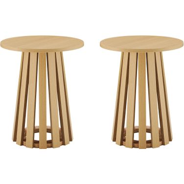 Layla End Table Set of 2 In Natural Oak