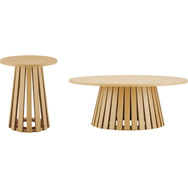Layla Occasional Table Set In Natural Oak