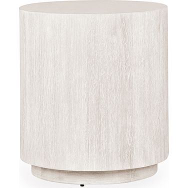 Layne 20 Inch Round End Table In White Wash