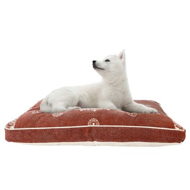 Lazra Mandala Stonewash Pillow Dog Bed With Removable Cover In Red