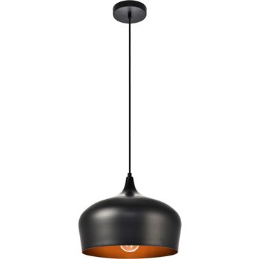 Nora 11.5" Black 1 Light Pendant