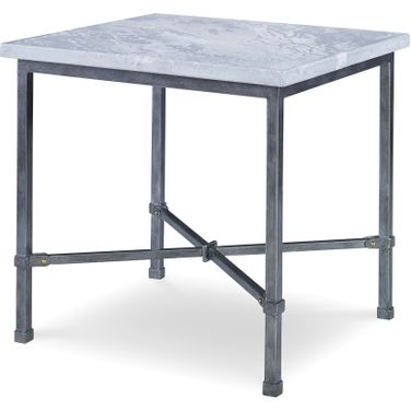 League Chairside Table In Off White and Gray