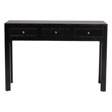 Leah 3-Drawer Console Table In Black