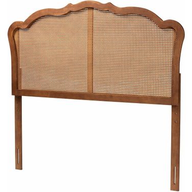 Leandra King Size Headboard With Rattan In Ash Walnut