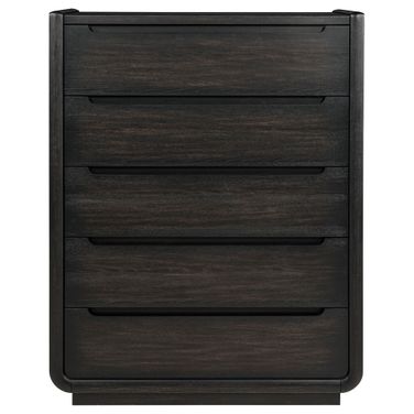 Leandro 5-Drawer Bedroom Chest of Drawers In Burnished Black