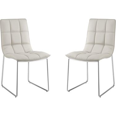 Leandro PU Leather Dining Chair Set of 2 In Taupe