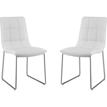 Leandro PU Leather Dining Chair Set of 2 In White