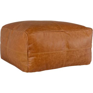 Leather Dumont 24x24x12 Pouf In Chestnut