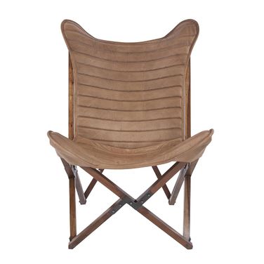 Leather Sling Chair In Camel