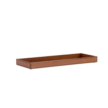 Leather Valet Tray Large In Brown